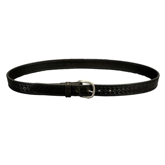 Western Black Harness Leather Belt Men 34"-38" - Picture 1 of 6